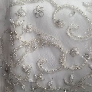 Sophie Tolli Illusion Neckline White Wedding Dress